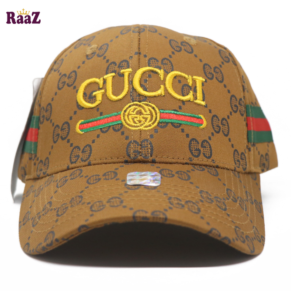 Picture of Brown Embroidery logo Cotton Curved Visor Cap