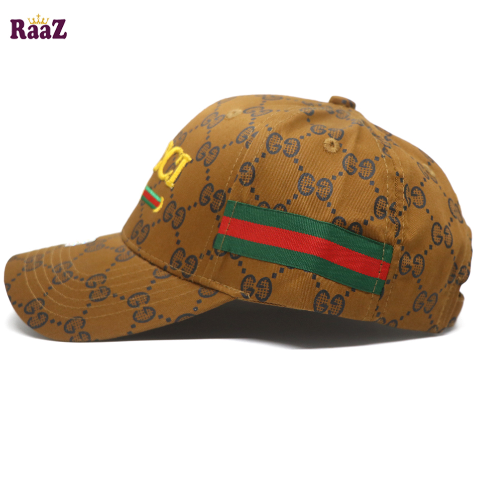 Picture of Brown Embroidery logo Cotton Curved Visor Cap