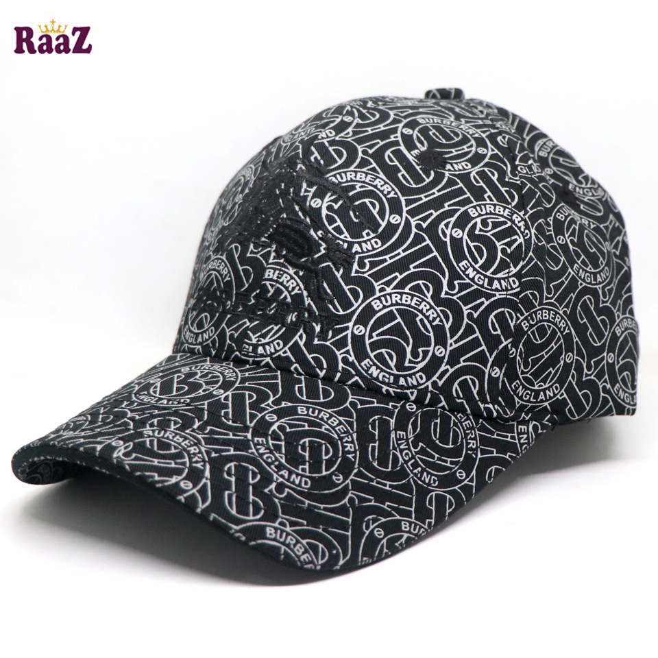 Picture of Black Burberry Printed Fabric Embroidery Logo Cap