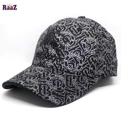 Picture of Black Burberry Printed Fabric Embroidery Logo Cap