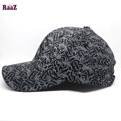 Picture of Black Burberry Printed Fabric Embroidery Logo Cap
