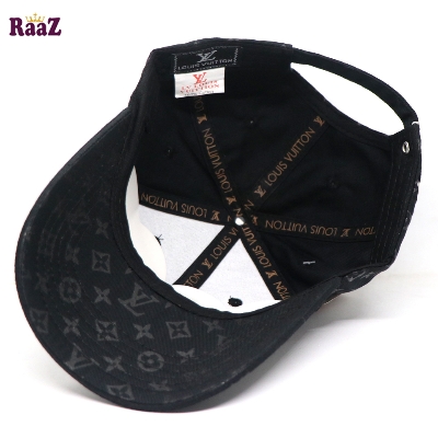 Picture of Black Premium Printed Fabric Embroidery Logo Curved Cap