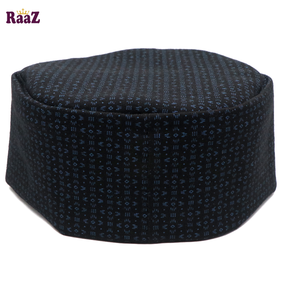 Picture of Black Blue High GSM Full Elastic Ramadan Prayer Tupi