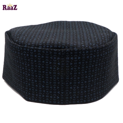 Picture of Black Blue High GSM Full Elastic Ramadan Prayer Tupi
