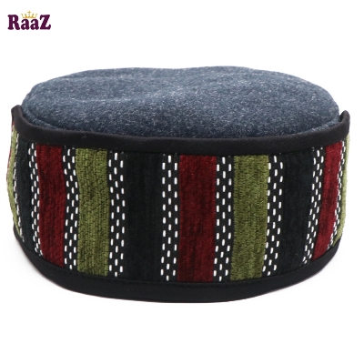 Picture of Mix Blue Multi Stripe Fashion Salman Shah Tupi (Free Size)