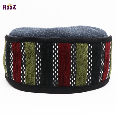 Picture of Mix Blue Multi Stripe Fashion Salman Shah Tupi (Free Size)