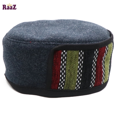 Picture of Mix Blue Multi Stripe Fashion Salman Shah Tupi (Free Size)