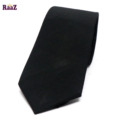 Picture of Black Stripe Solid Color Premium Necktie For Men