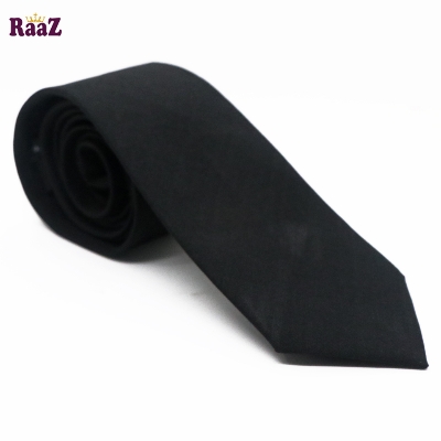Picture of Black Stripe Solid Color Premium Necktie For Men