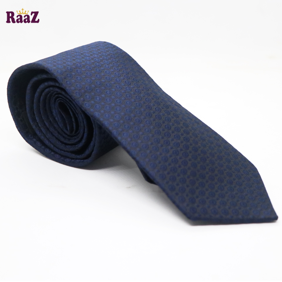 Picture of Navy Blue Black Premium Circle Design Dot Tie For Men
