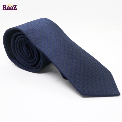 Picture of Navy Blue Black Premium Circle Design Dot Tie For Men
