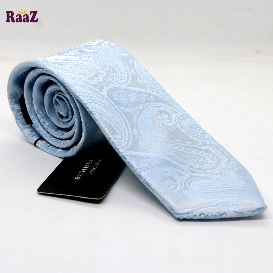 Picture of Soft Blue Floral Embroidery Design Premium Necktie For Men