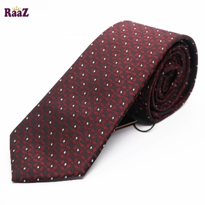 Picture of Maroon Micro Square Dot Precision Textured Tie For Men