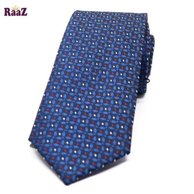 Picture of Navy Blue Micro Square Dot Precision Textured Tie For Men