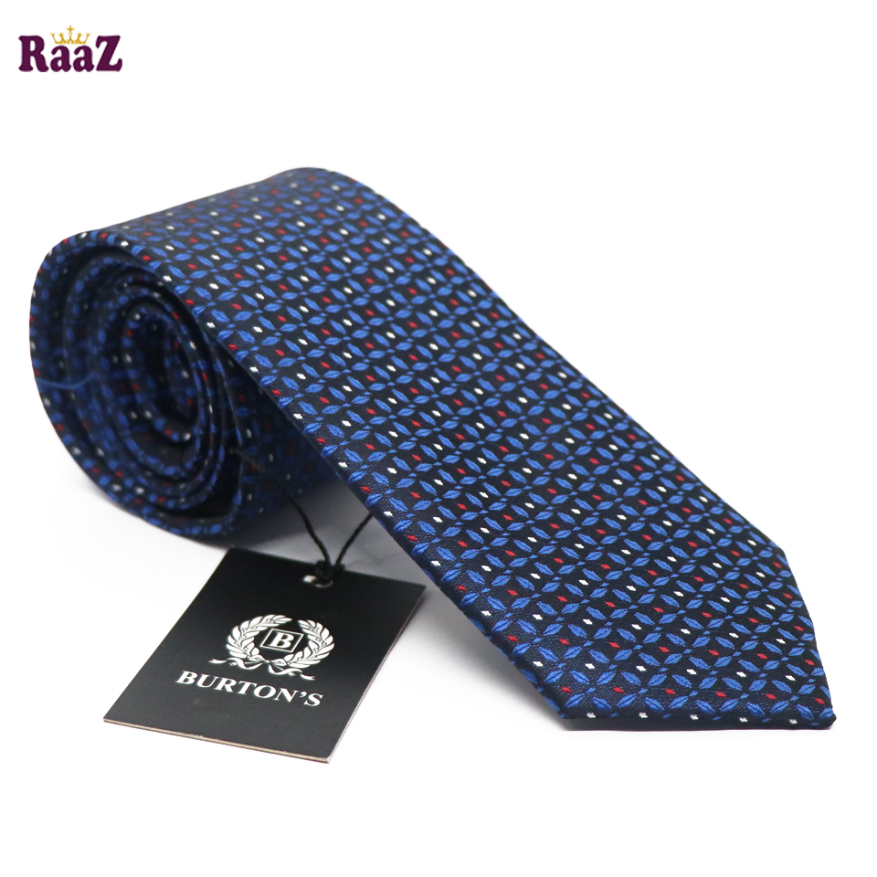 Picture of Navy Blue Micro Square Dot Precision Textured Tie For Men