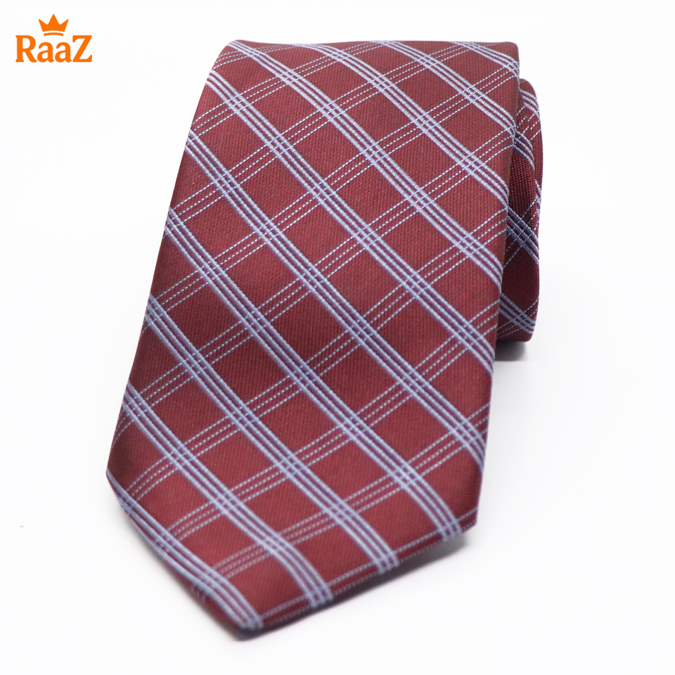 Picture of Maroon Timeless Sophistication Grid Check Formal Tie For Men
