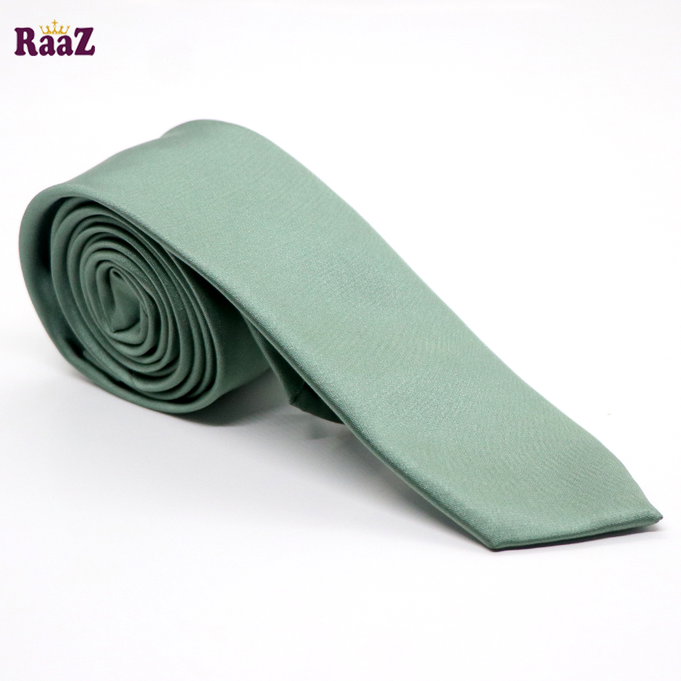 Picture of Green Premium Solid Color Tie For Men