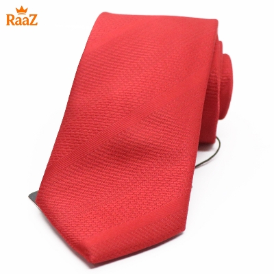 Picture of Red Timeless Sophistication Grid Check Formal Tie For Men