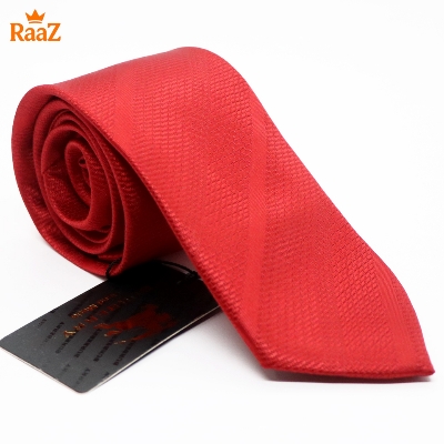Picture of Red Timeless Sophistication Grid Check Formal Tie For Men