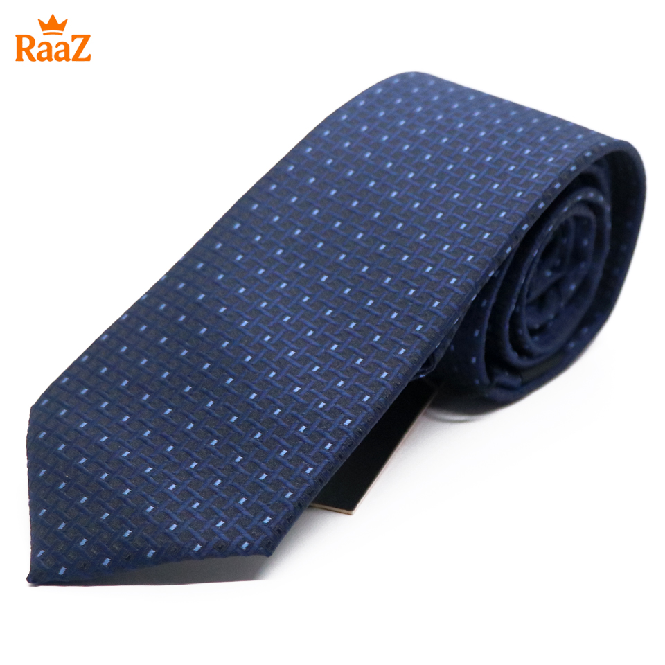 Picture of Navy Blue Micro Square Dot Precision Textured Tie For Men