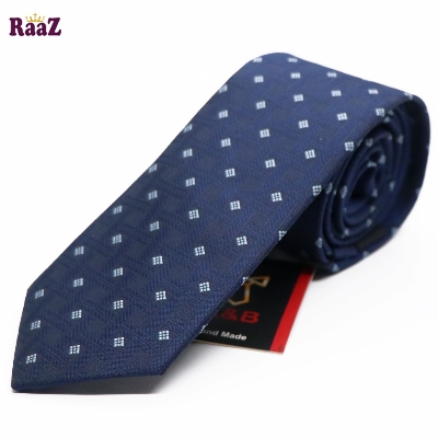 Picture of Navy Blue Micro Square Dot Precision Textured Tie For Men