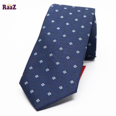Picture of Navy Blue Micro Square Dot Precision Textured Tie For Men