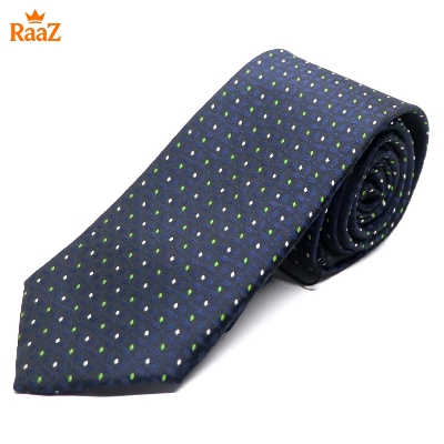 Picture of Navy Blue Micro Square Dot Precision Textured Tie For Men