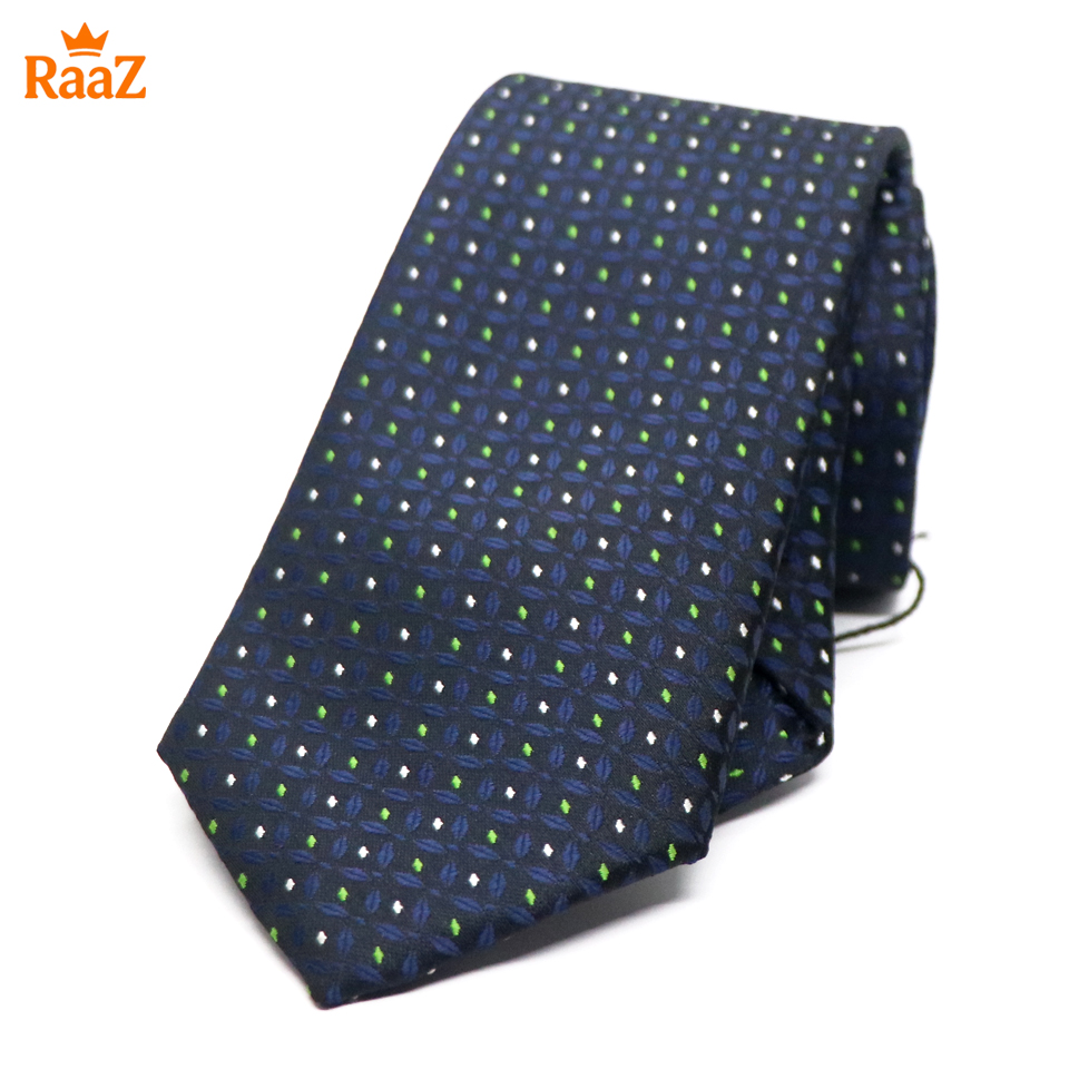 Picture of Navy Blue Micro Square Dot Precision Textured Tie For Men