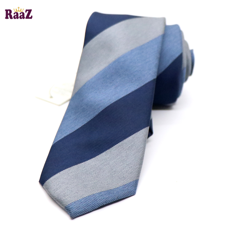 Picture of Blue Imperial Stitch Broad Stripe Statement Tie For Men