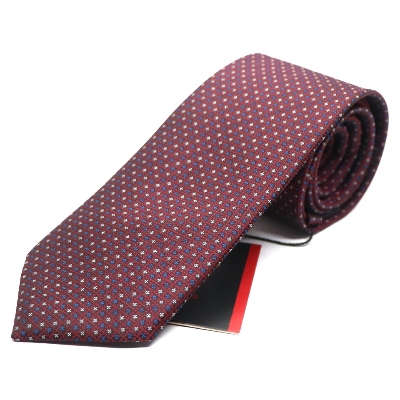 Picture of Maroon Micro Square Dot Precision Textured Tie For Men