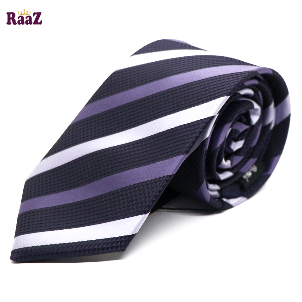 Picture of Purple Imperial Stitch Broad Stripe Statement Tie For Men