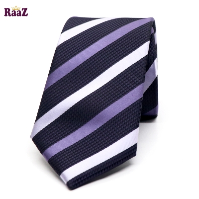 Picture of Purple Imperial Stitch Broad Stripe Statement Tie For Men