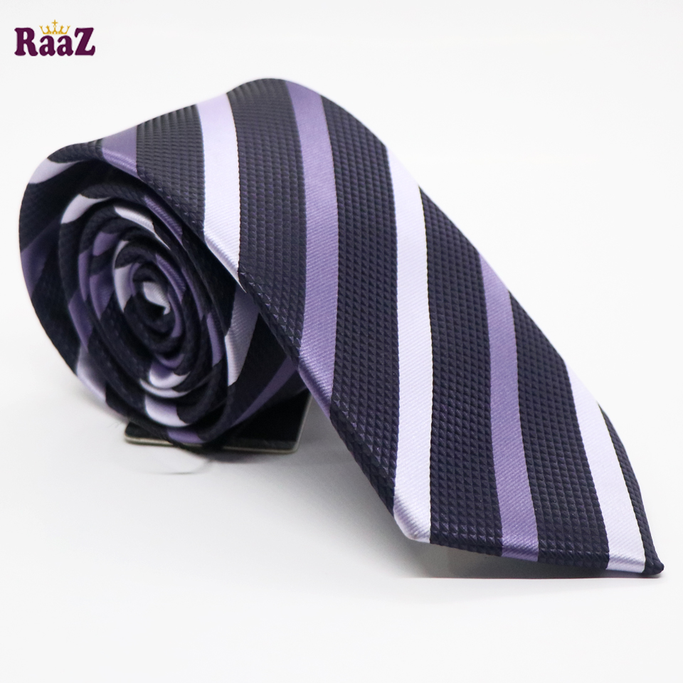Picture of Purple Imperial Stitch Broad Stripe Statement Tie For Men