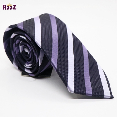 Picture of Purple Imperial Stitch Broad Stripe Statement Tie For Men