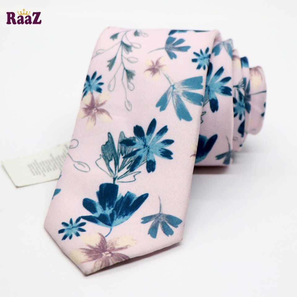 Picture of Pink Bloomed Charm Floral Embroidery Design Wedding Tie For Men