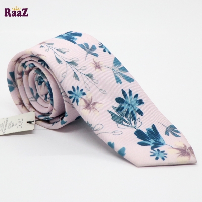 Picture of Pink Bloomed Charm Floral Embroidery Design Wedding Tie For Men