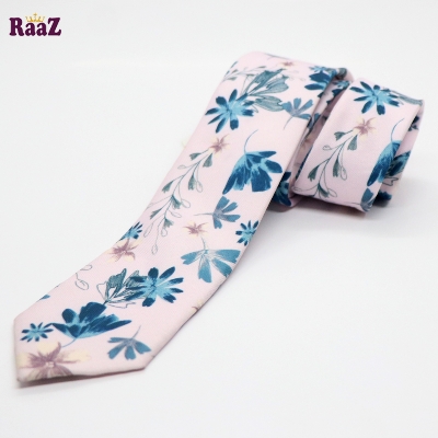 Picture of Pink Bloomed Charm Floral Embroidery Design Wedding Tie For Men