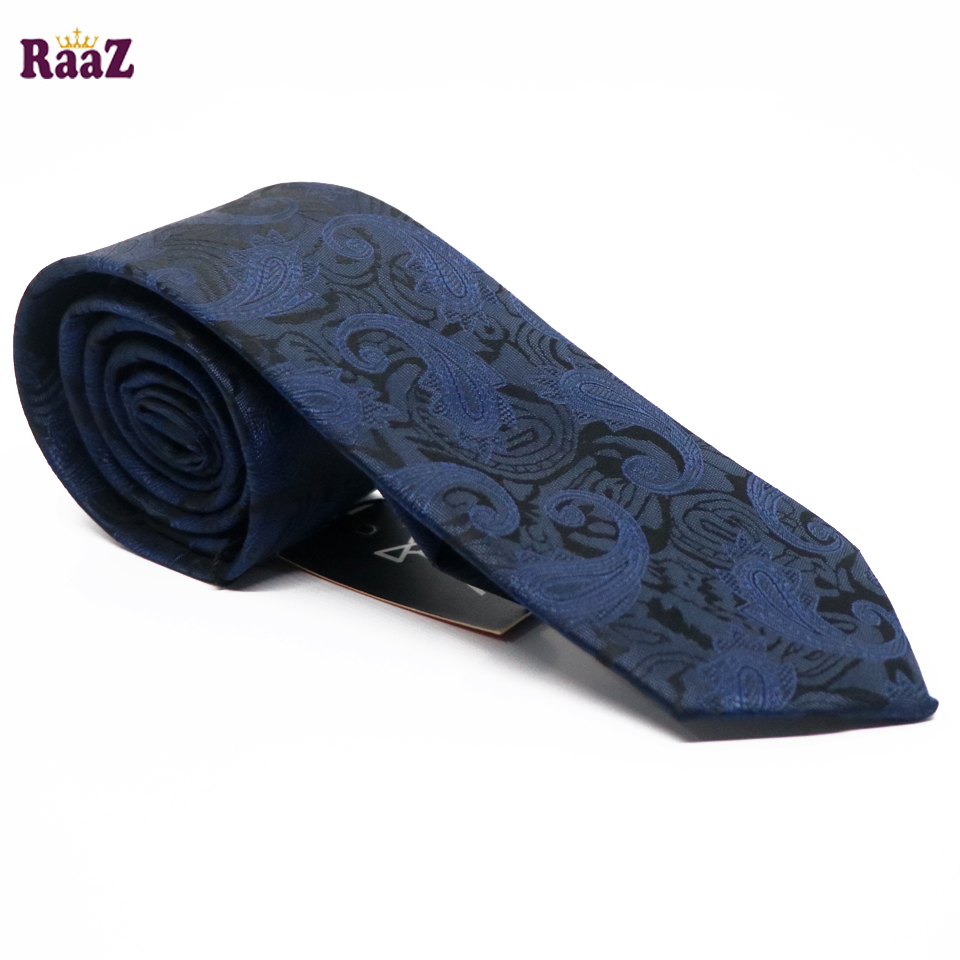 Picture of Navy Blue Floral Embroidery Tie For Men