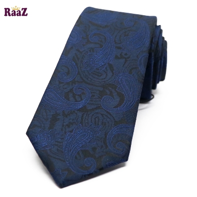 Picture of Navy Blue Floral Embroidery Tie For Men