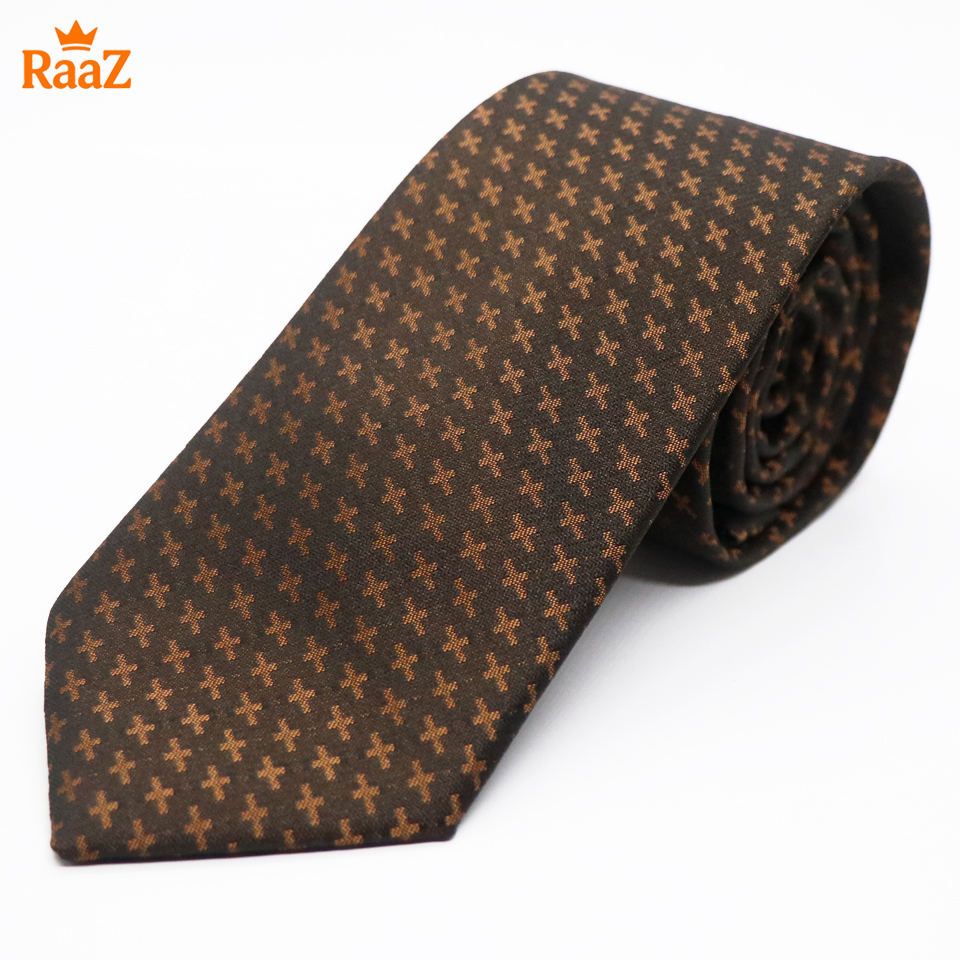 Picture of Golden Refined Detail Dot Perfection Satin Tie For Men