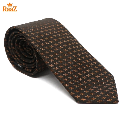 Picture of Golden Refined Detail Dot Perfection Satin Tie For Men