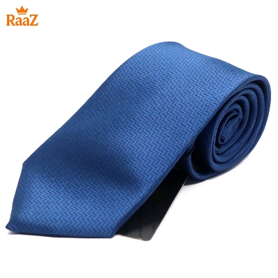 Picture of Navy Blue Embroidered Nobility Classic Weave Tie For Men