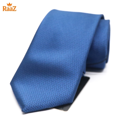 Picture of Navy Blue Embroidered Nobility Classic Weave Tie For Men