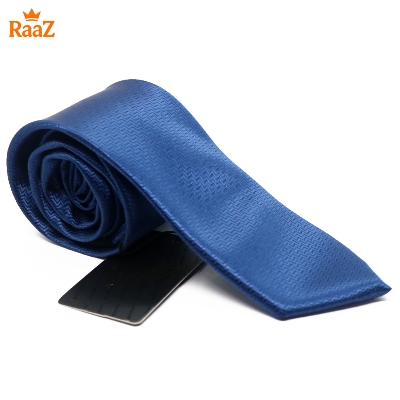 Picture of Navy Blue Embroidered Nobility Classic Weave Tie For Men
