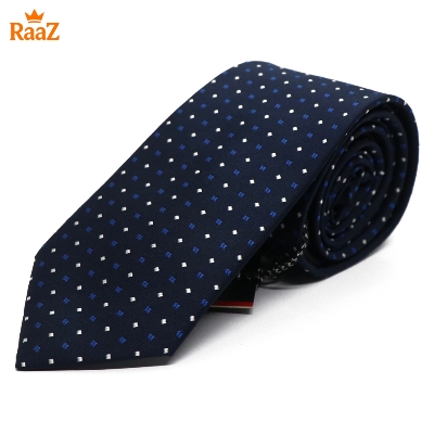 Picture of Navy Blue Refined Detail Dot Perfection Satin Tie For Men