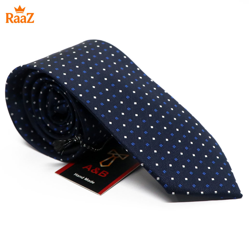 Picture of Navy Blue Refined Detail Dot Perfection Satin Tie For Men