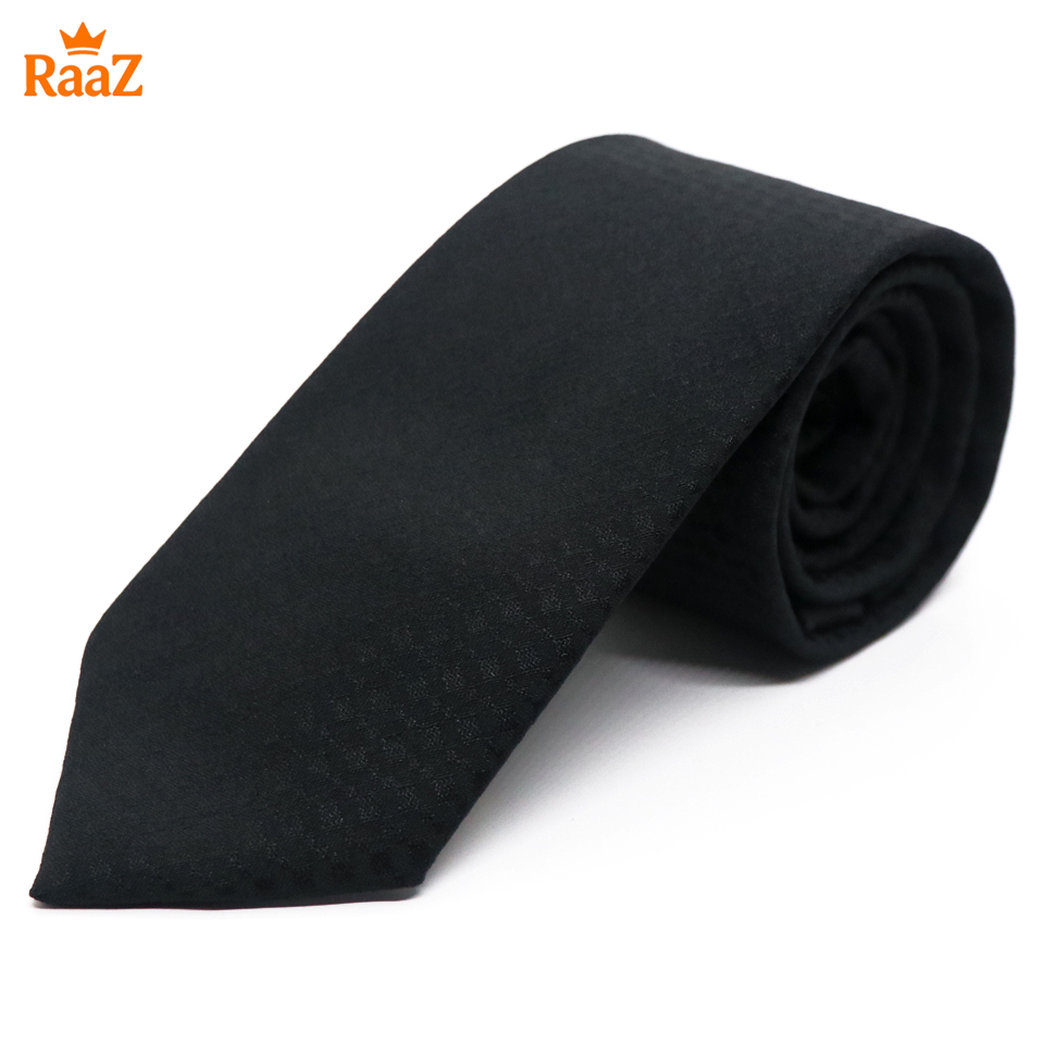 Picture of Black Shadow Stripe Elegance Black Tie For Men