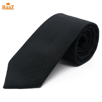Picture of Black Shadow Stripe Elegance Black Tie For Men