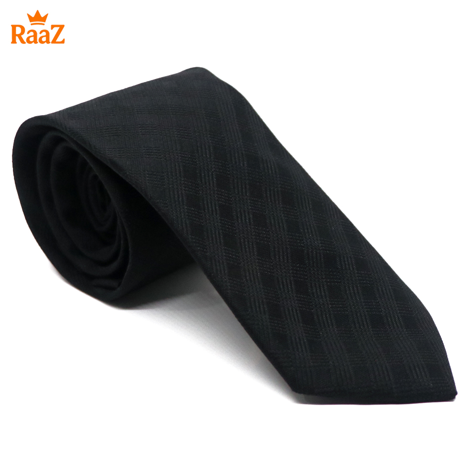 Picture of Black Embroidered Onyx Black Heritage Tie For Men