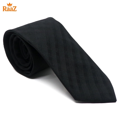 Picture of Black Embroidered Onyx Black Heritage Tie For Men